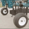 Set of two gauge wheels, model 668 that can be attached to a tractor back