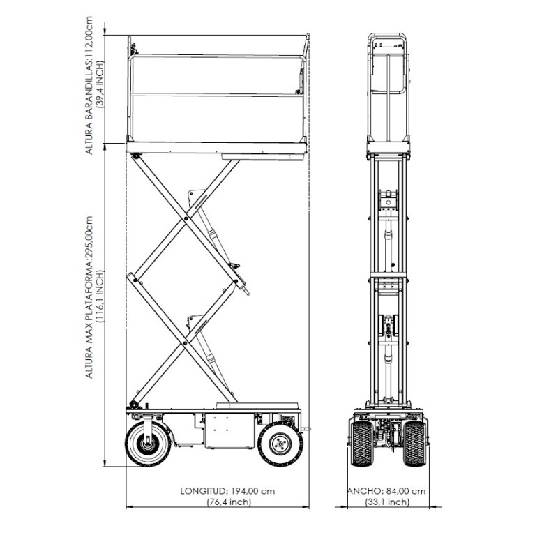 Hydraulic scaffholding dimensions I
